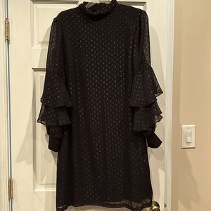 Black shimmery sheath dress